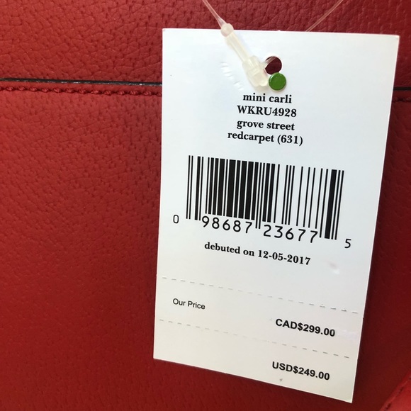 Kate Spade ♠️ NWT Red Mini Satchel/Crossbody Bag - Picture 8 of 8